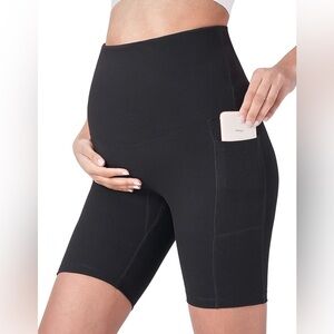 Poshdivah Maternity Biker Shorts Black